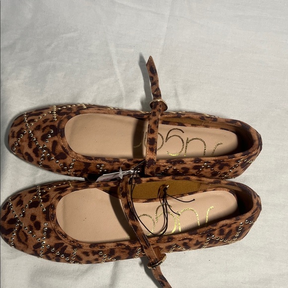 Sugar Leopard Print Flats with Stud Accents - Picture 4 of 4